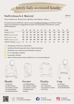 lovely lady oversized hoodie Papierschnittmuster 34-56